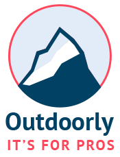 Outdoorly logo - circle with mountain inside