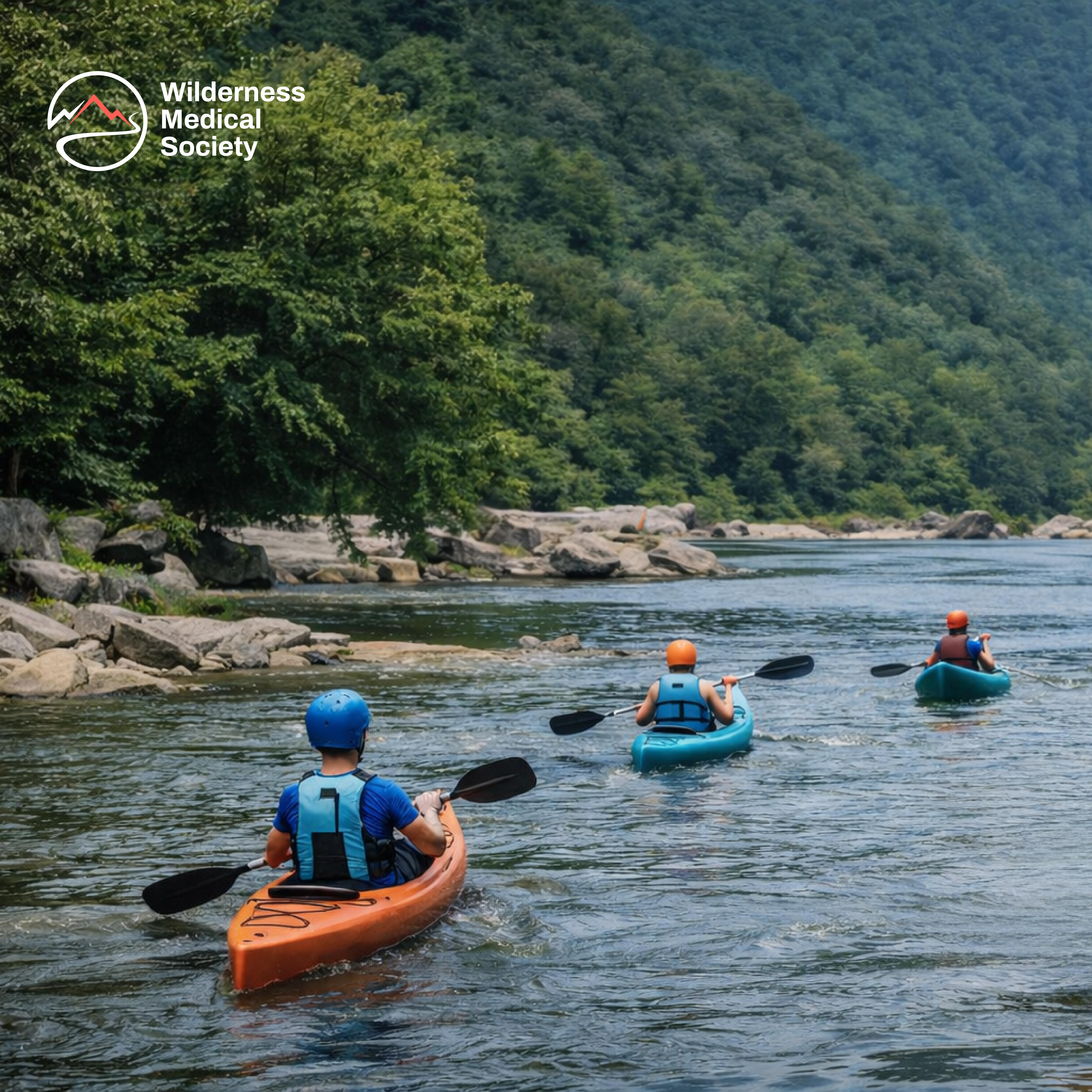 Kayakers on River