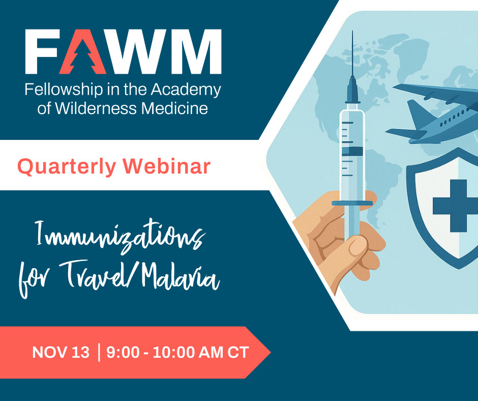 title slide for FAWM Webinar Immunizations for Travel